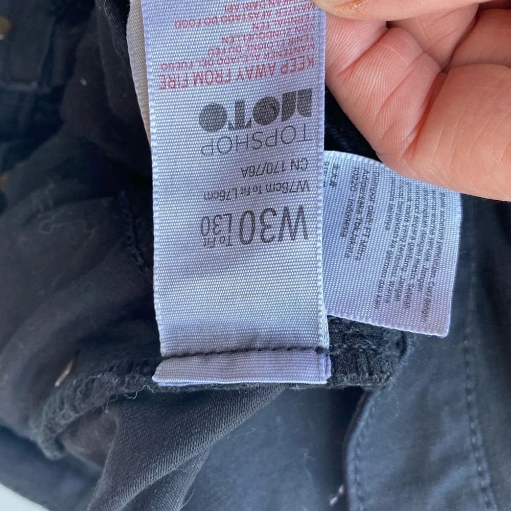 TopShop Distressed Black MoTo Jaime Skinny Jeans